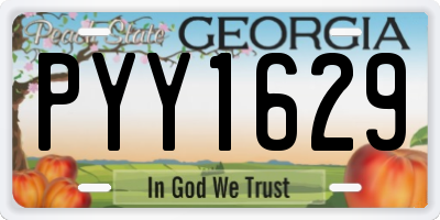 GA license plate PYY1629