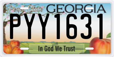 GA license plate PYY1631