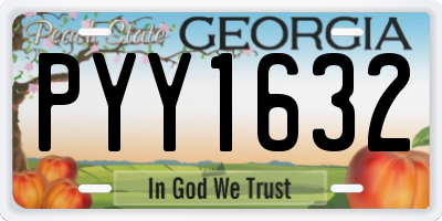 GA license plate PYY1632
