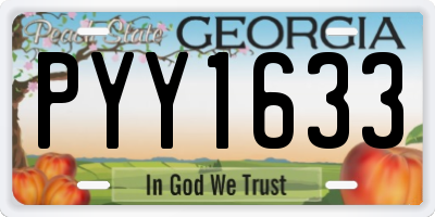 GA license plate PYY1633