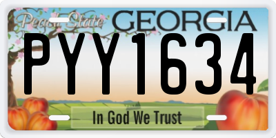 GA license plate PYY1634