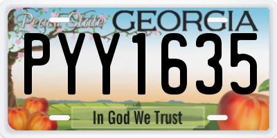GA license plate PYY1635