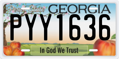 GA license plate PYY1636