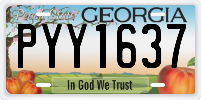 GA license plate PYY1637