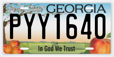 GA license plate PYY1640
