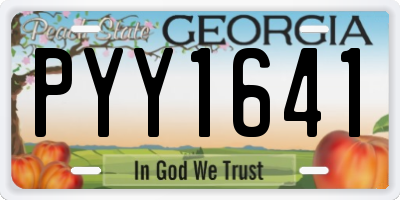 GA license plate PYY1641