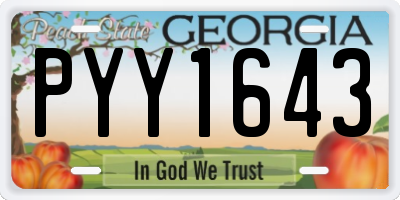 GA license plate PYY1643