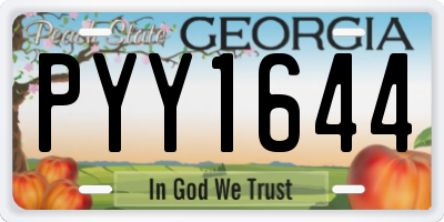 GA license plate PYY1644