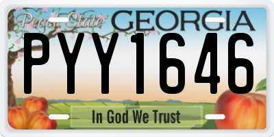 GA license plate PYY1646