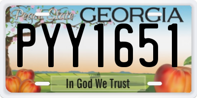 GA license plate PYY1651