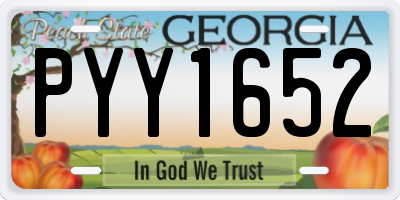 GA license plate PYY1652