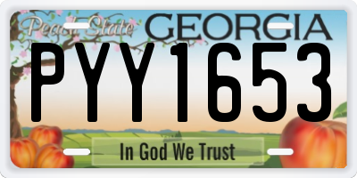 GA license plate PYY1653