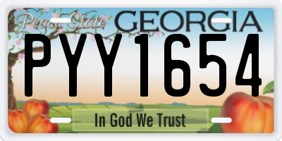 GA license plate PYY1654