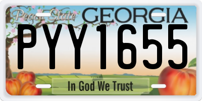 GA license plate PYY1655