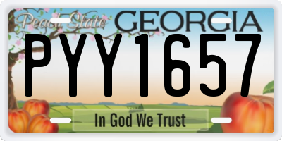 GA license plate PYY1657