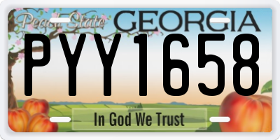 GA license plate PYY1658