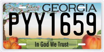 GA license plate PYY1659