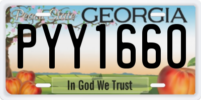 GA license plate PYY1660