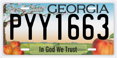GA license plate PYY1663