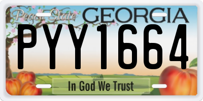 GA license plate PYY1664