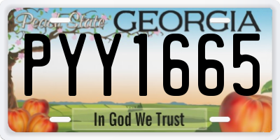 GA license plate PYY1665