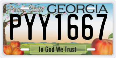 GA license plate PYY1667