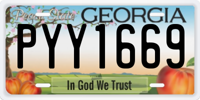 GA license plate PYY1669