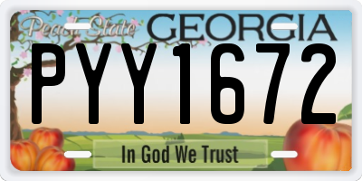 GA license plate PYY1672