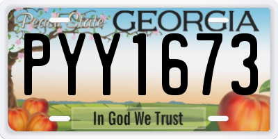 GA license plate PYY1673