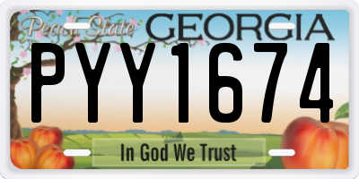 GA license plate PYY1674