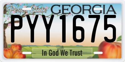 GA license plate PYY1675