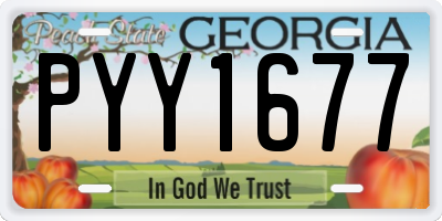 GA license plate PYY1677