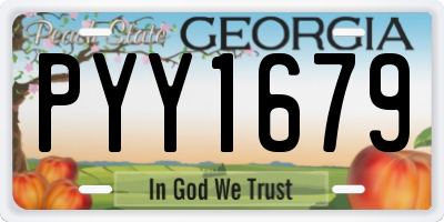 GA license plate PYY1679