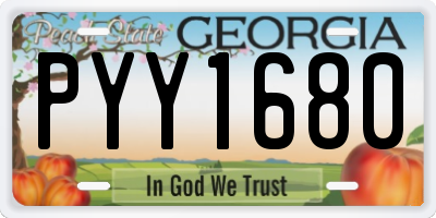 GA license plate PYY1680