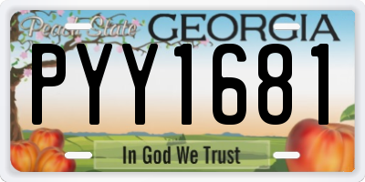 GA license plate PYY1681
