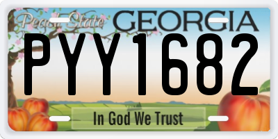 GA license plate PYY1682