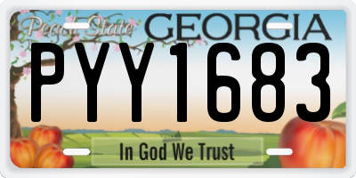GA license plate PYY1683