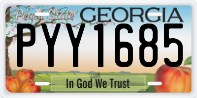 GA license plate PYY1685