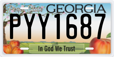 GA license plate PYY1687