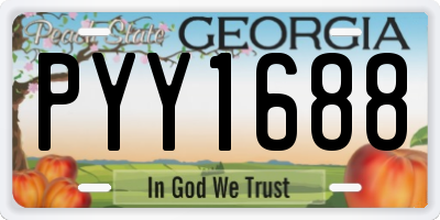 GA license plate PYY1688