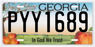 GA license plate PYY1689
