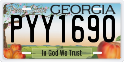 GA license plate PYY1690