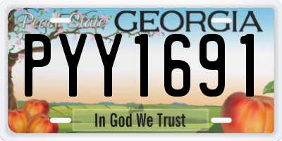 GA license plate PYY1691