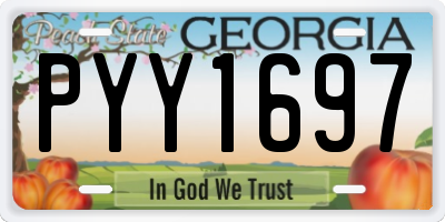 GA license plate PYY1697