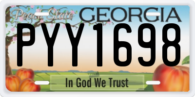 GA license plate PYY1698