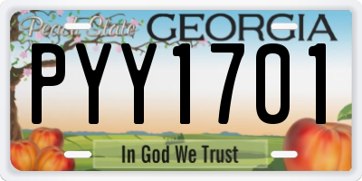 GA license plate PYY1701
