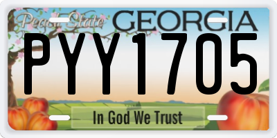 GA license plate PYY1705