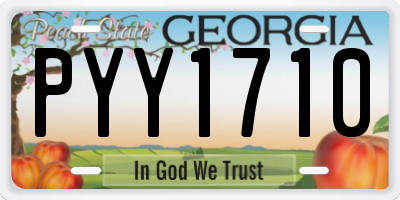 GA license plate PYY1710