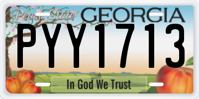 GA license plate PYY1713