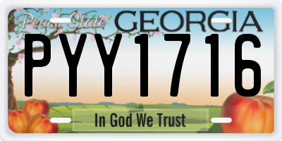 GA license plate PYY1716